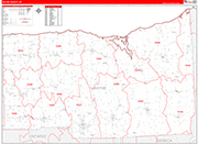 Wayne Wall Map Red Line Style
