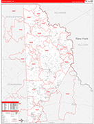 Wayne Wall Map Red Line Style