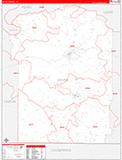 Wayne Wall Map Red Line Style