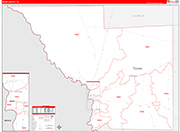 Webb County Wall Map Red Line Style