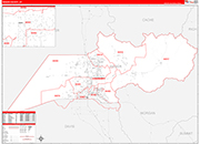Weber County Wall Map Red Line Style