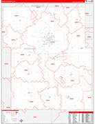 Webster County Wall Map Red Line Style