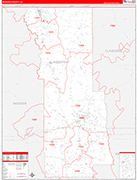 Webster County Wall Map Red Line Style