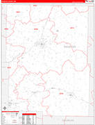 Webster County Wall Map Red Line Style