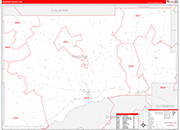 Webster County Wall Map Red Line Style