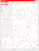 Wells Wall Map Red Line Style