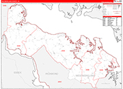 Westmoreland County Wall Map Red Line Style