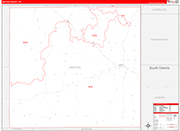 Weston County Wall Map Red Line Style