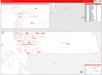 Whatcom County Wall Map Red Line Style