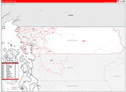 Whatcom Wall Map Red Line Style
