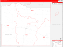 Wheatland County Wall Map Red Line Style