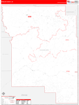 Wheeler County Wall Map Red Line Style