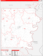White County Wall Map Red Line Style