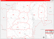 White Wall Map Red Line Style