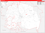 White County Wall Map Red Line Style