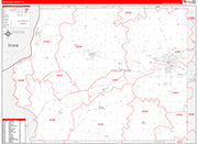 Whiteside County Wall Map Red Line Style