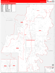 Whitfield County Wall Map Red Line Style
