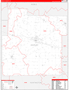 Whitley Wall Map Red Line Style