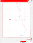 Wichita County Wall Map Red Line Style