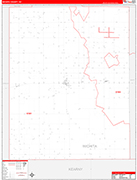 Wichita County Wall Map Red Line Style