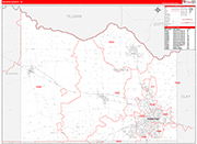 Wichita County Wall Map Red Line Style