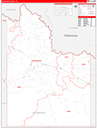 Wilbarger County Wall Map Red Line Style