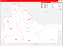 Wilcox County Wall Map Red Line Style