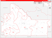 Wilcox County Wall Map Red Line Style