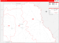 Wilcox County Wall Map Red Line Style