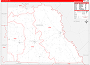 Wilcox County Wall Map Red Line Style