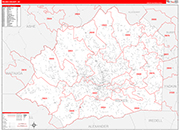 Wilkes County Wall Map Red Line Style