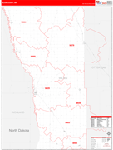 Wilkin County Wall Map Red Line Style