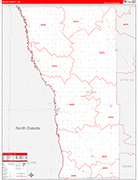 Wilkin County Wall Map Red Line Style