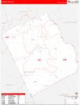 Wilkinson County Wall Map Red Line Style