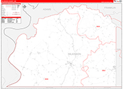 Wilkinson County Wall Map Red Line Style