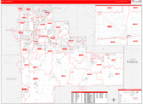 Will County Wall Map Red Line Style