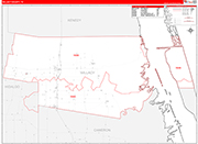 Willacy County Wall Map Red Line Style