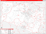 Williamson Wall Map Red Line Style
