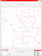 Wilson County Wall Map Red Line Style