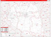 Wilson County Wall Map Red Line Style