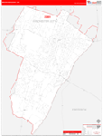 Winchester County Wall Map Red Line Style