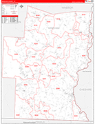 Windham County Wall Map Red Line Style