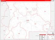 Winn County Wall Map Red Line Style