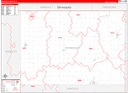 Winnebago County Wall Map Red Line Style