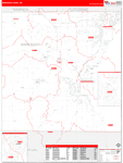 Winnebago County Wall Map Red Line Style
