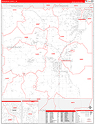 Winnebago County Wall Map Red Line Style