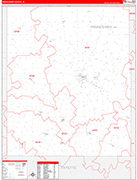 Winneshiek County Wall Map Red Line Style