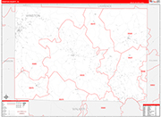 Winston County Wall Map Red Line Style