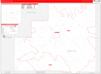 Winston County Wall Map Red Line Style