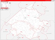 Wirt County Wall Map Red Line Style